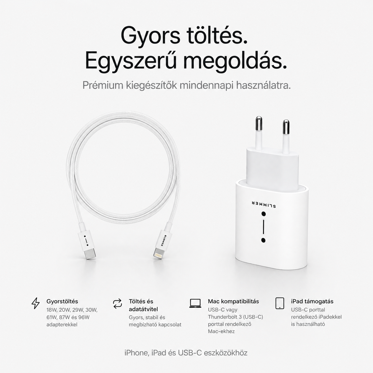 USB-C - Lightning Kábel